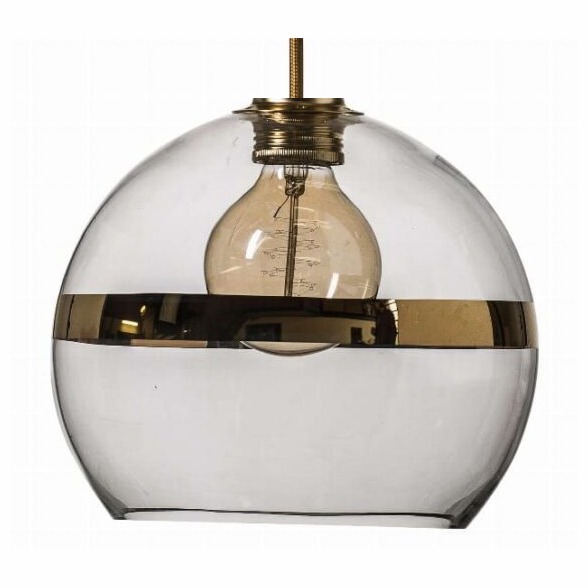 Lampa wisząca Rowan Ø22cm gold stripe on clear - Ebb&Flow – Lampy Rowan | bihome.pl