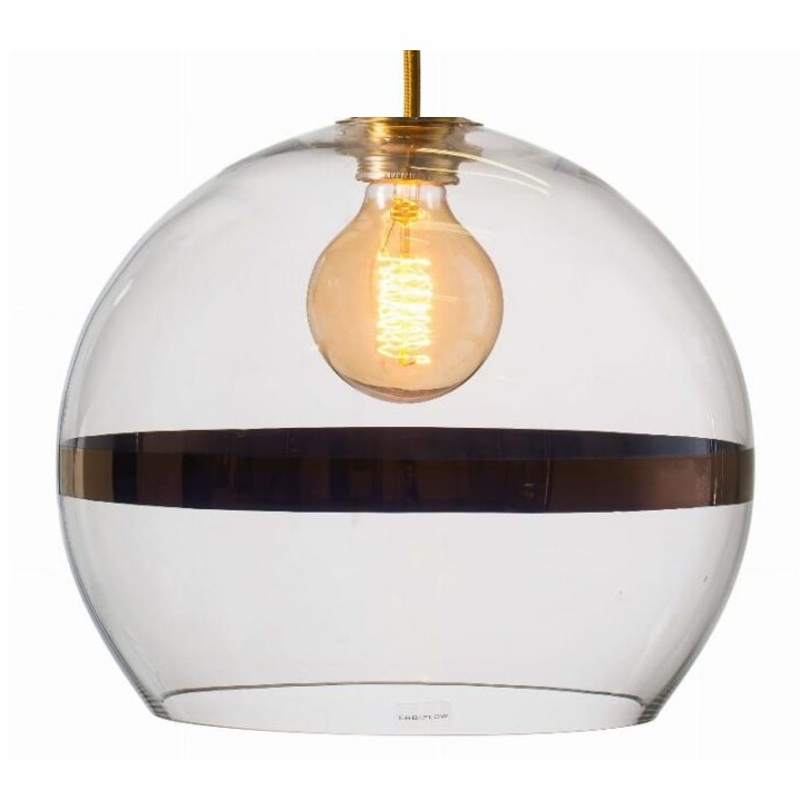 Lampa wisząca Rowan Ø28cm copper stripe on clear - Ebb&Flow – Lampy Rowan | bihome.pl