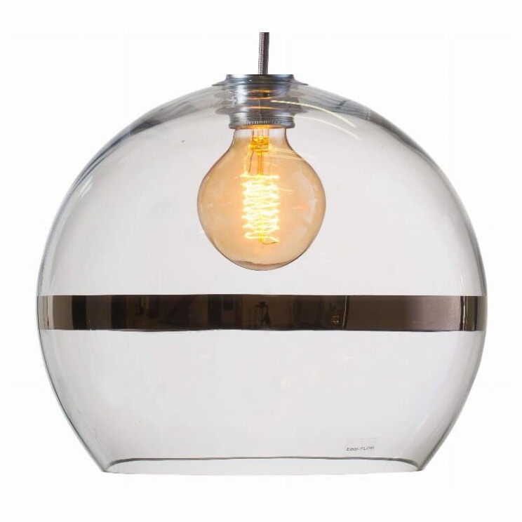 Lampa wisząca Rowan Ø28cm platinum stripe on clear - Ebb&Flow – Lampy Rowan | bihome.pl