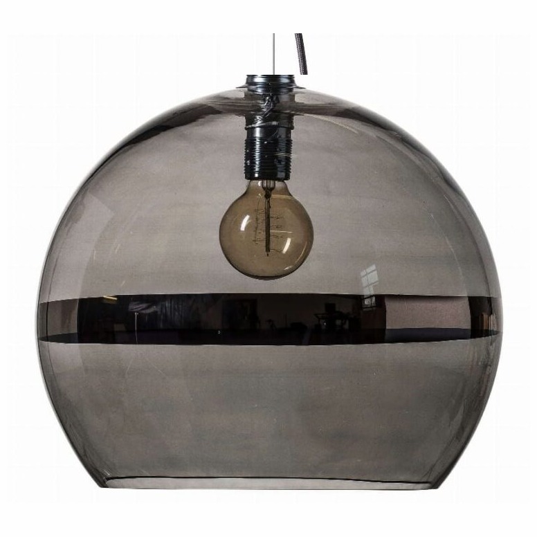 Lampa wisząca Rowan Ø39cm platinum stripe on grey - Ebb&Flow – Lampy Rowan | bihome.pl