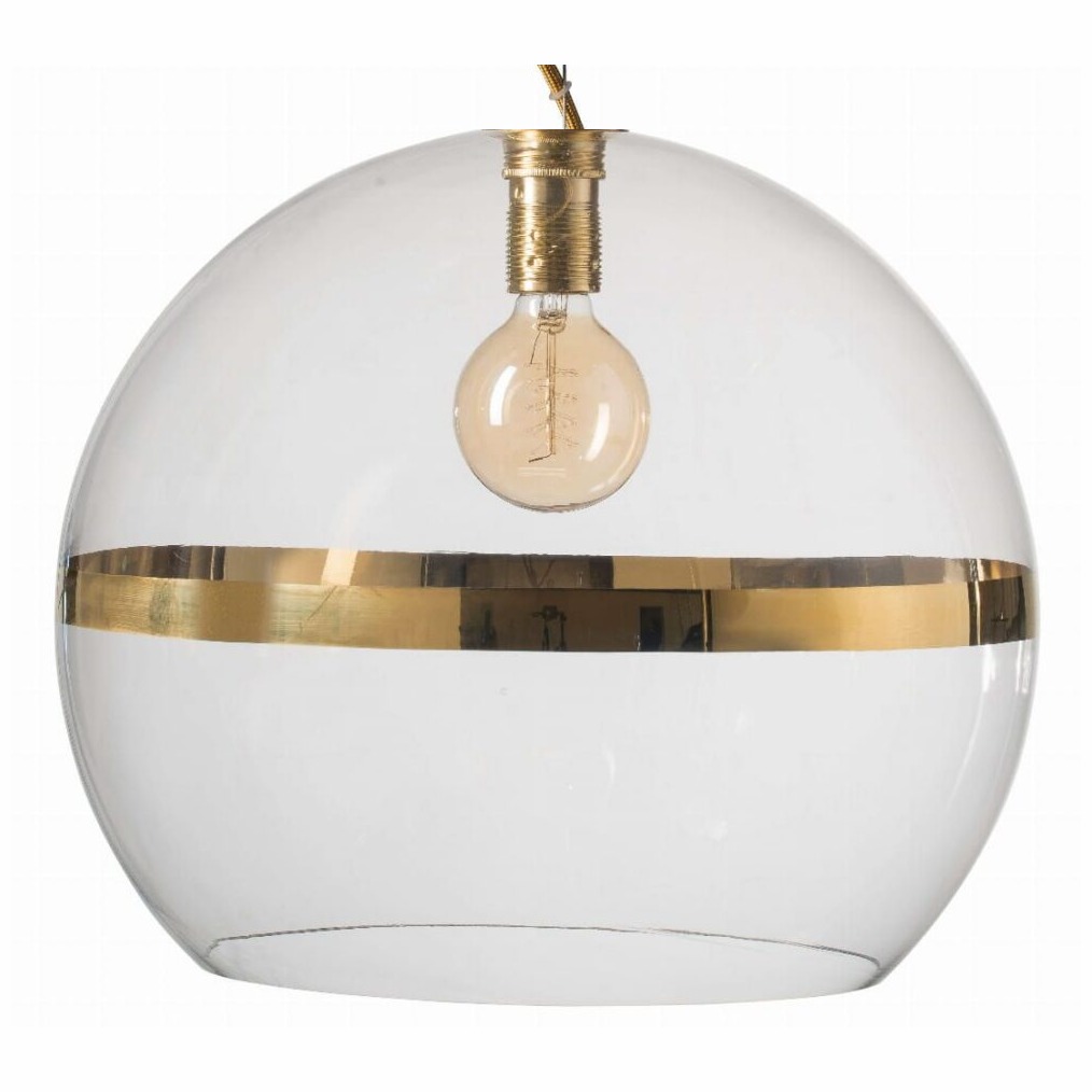 Lampa wisząca Rowan Ø39cm gold stripe on clear - Ebb&Flow – Lampy Rowan | bihome.pl