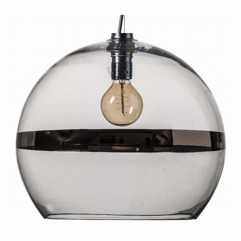 Lampa wisząca Rowan Ø39cm platinum stripe on clear - Ebb&Flow – Lampy Rowan | bihome.pl