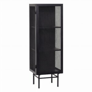 Gablotka Edge Single czarna industrialna metal Hubsch – Kredensy i gabloty | bihome.pl