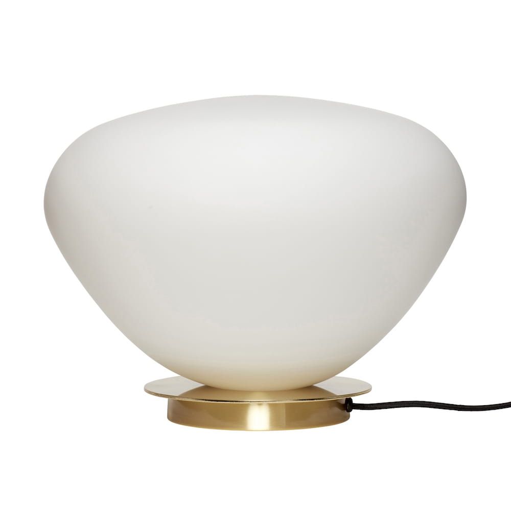 Lampa stołowa Bean biała szkło Hubsch – Lampy stołowe | bihome.pl