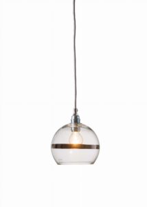 Lampa wisząca Rowan Ø15cm platinum stripe on clear - Ebb&Flow – Lampy Rowan | bihome.pl