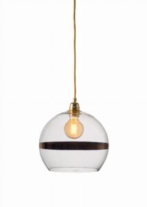 Lampa wisząca Rowan Ø28cm copper stripe on clear - Ebb&Flow – Lampy Rowan | bihome.pl