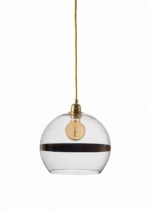 Lampa wisząca Rowan Ø28cm copper stripe on clear - Ebb&Flow – Lampy Rowan | bihome.pl