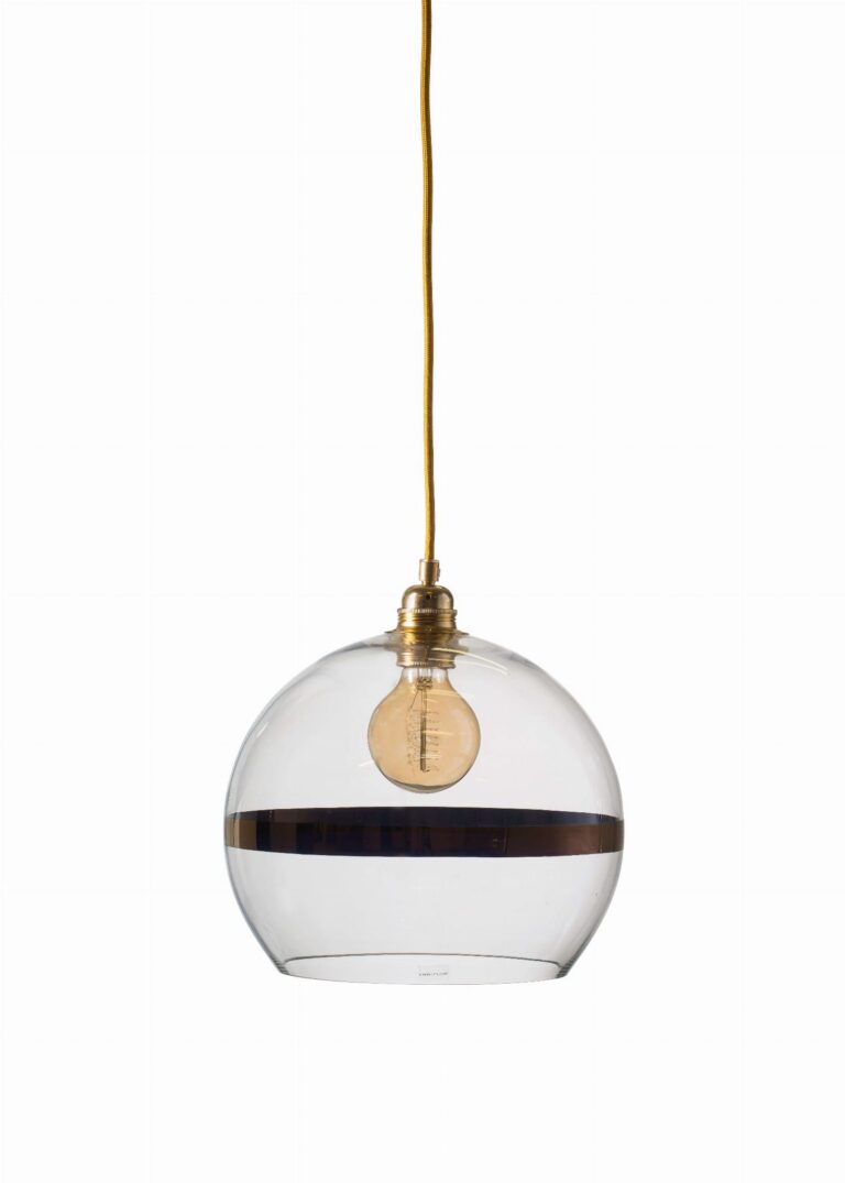 Lampa wisząca Rowan Ø28cm copper stripe on clear - Ebb&Flow – Lampy Rowan | bihome.pl
