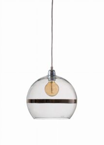 Lampa wisząca Rowan Ø28cm platinum stripe on clear - Ebb&Flow – Lampy Rowan | bihome.pl
