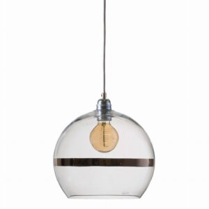 Lampa wisząca Rowan Ø28cm platinum stripe on clear - Ebb&Flow – Lampy Rowan | bihome.pl