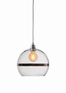 Lampa wisząca Rowan Ø28cm platinum stripe on clear - Ebb&Flow – Lampy Rowan | bihome.pl