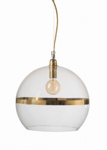 Lampa wisząca Rowan Ø39cm gold stripe on clear - Ebb&Flow – Lampy Rowan | bihome.pl