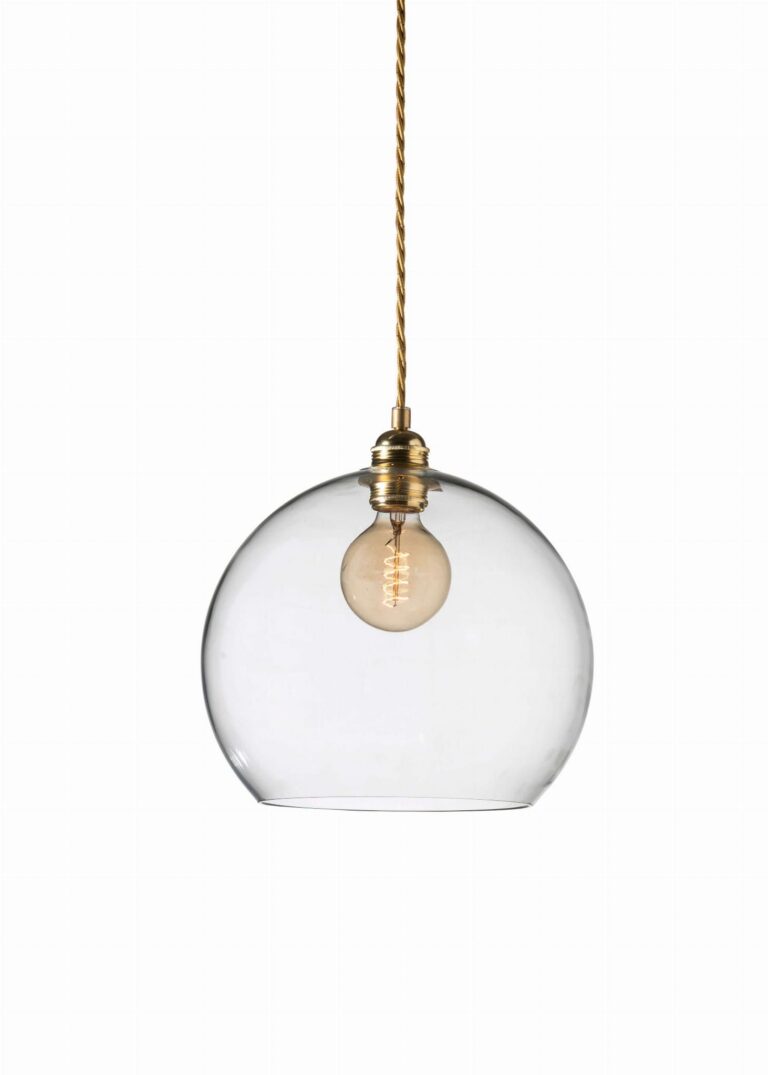Lampa wisząca Rowan Ø28cm clear & brass gold - Ebb&Flow – Lampy Rowan | bihome.pl