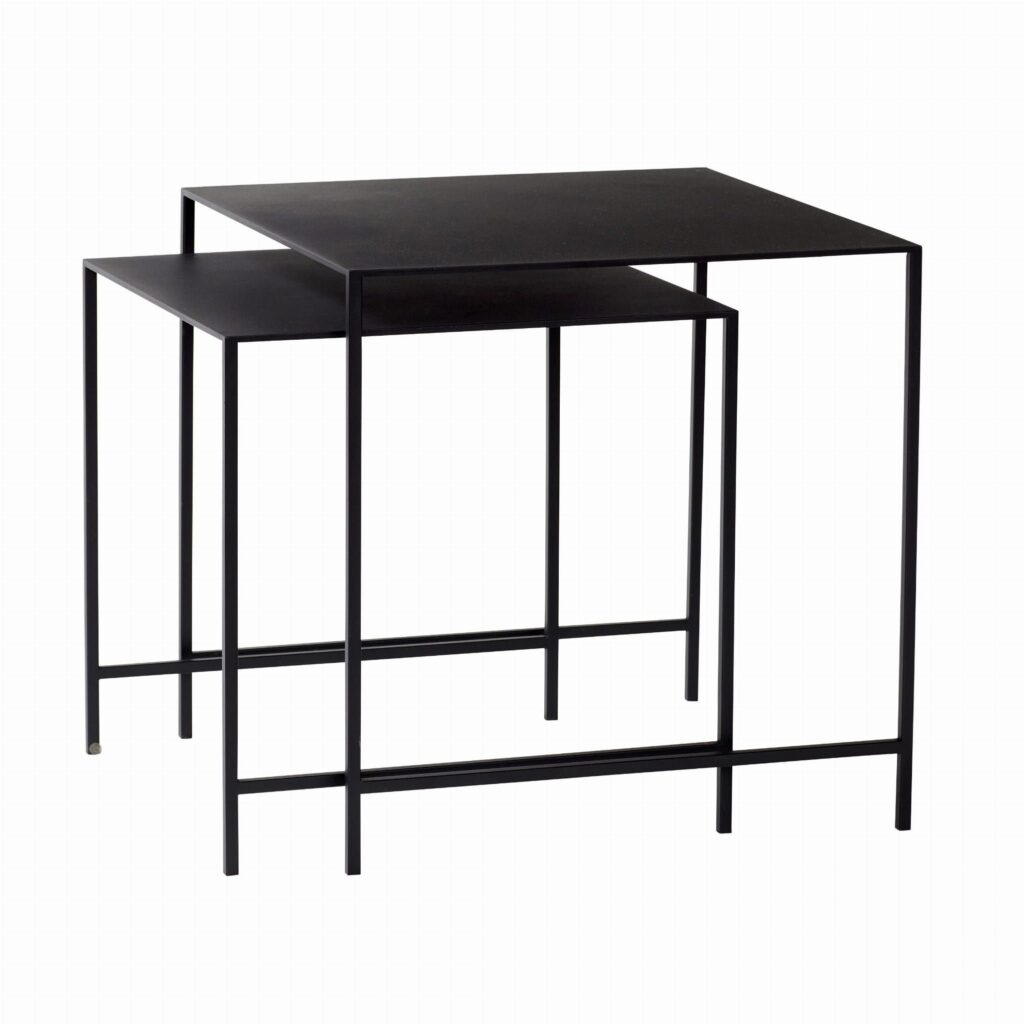 Stoliki Duo czarne 2szt. metal Hubsch | bihome.pl