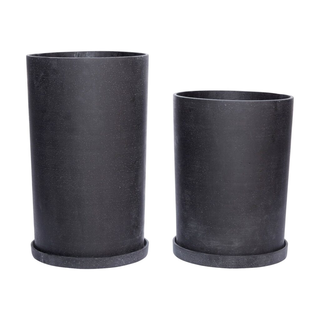Donica Podium czarna 2 szt. - Hubsch – Donice | bihome.pl