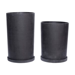 Donica Podium czarna 2 szt. - Hubsch – Donice | bihome.pl