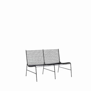Ławka outdoor String czarny metal Hubsch – Fotele | bihome.pl