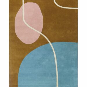 Dywan wełniany Ruukku gold-light blue Finarte – Dywany wełniane | bihome.pl