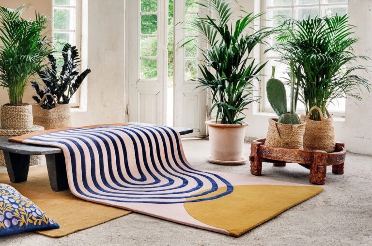 Dywan wełniany Atrium pink-gold 170x240 cm Finarte – Dywany wełniane | bihome.pl