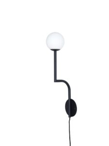 Lampa ścienna Mobil 46 czarna z wtyczką Pholc – Lampy ścienne | bihome.pl