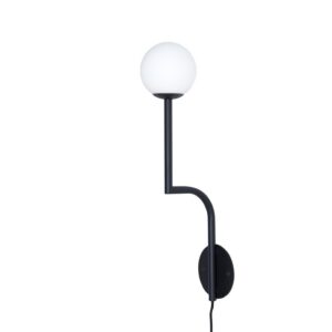 Lampa ścienna Mobil 46 czarna z wtyczką Pholc – Lampy ścienne | bihome.pl