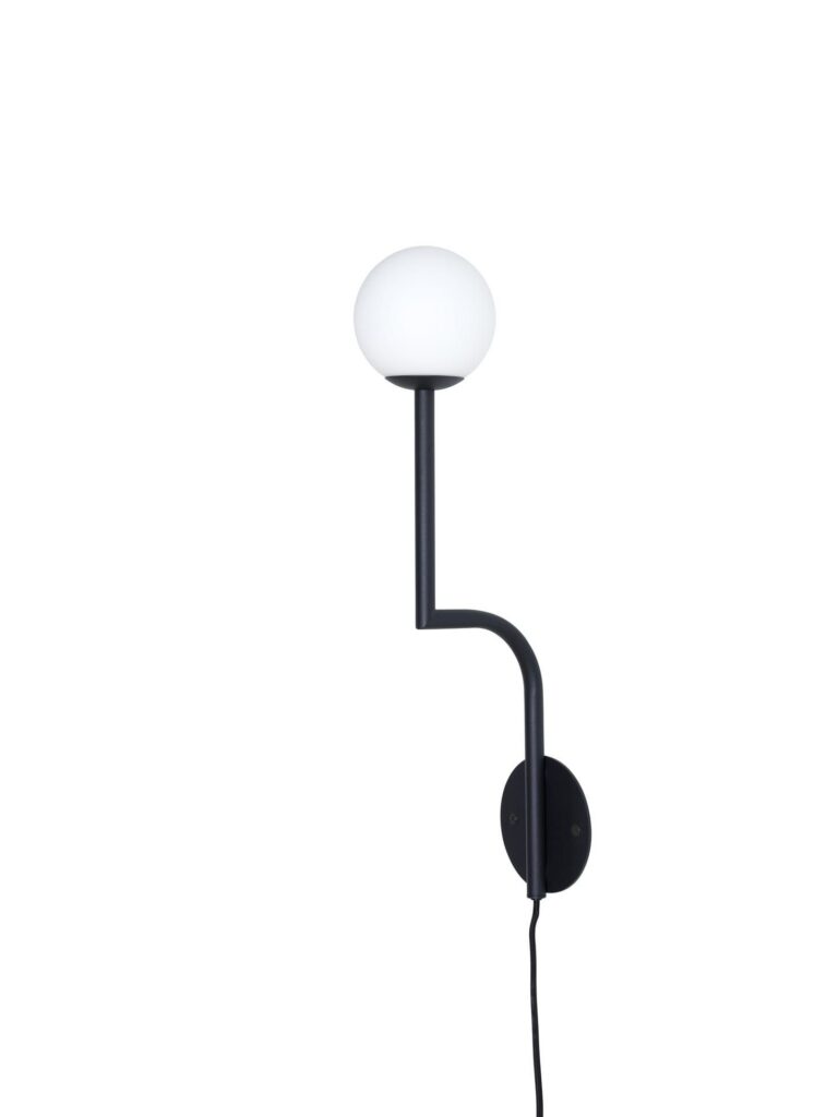 Lampa ścienna Mobil 46 czarna z wtyczką Pholc – Lampy ścienne | bihome.pl