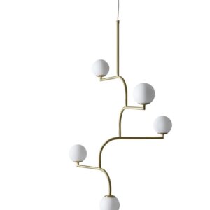 Lampa wisząca Mobil 100 mosiądz opal Pholc – Lampy wiszące | bihome.pl