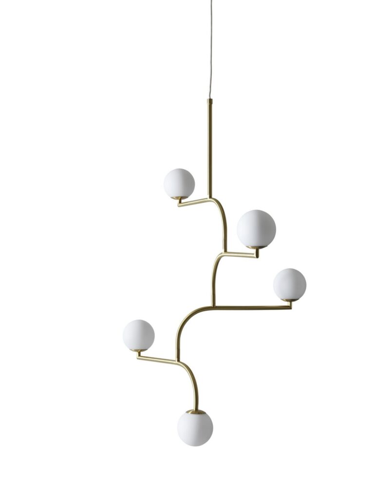 Lampa wisząca Mobil 100 mosiądz opal Pholc – Lampy wiszące | bihome.pl