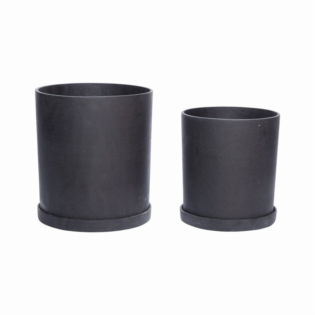 Donica Podium M czarna 2 szt. - Hubsch – Donice | bihome.pl
