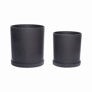 Donica Podium M czarna 2 szt. - Hubsch – Donice | bihome.pl