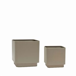 Donice Cube brązowe metal (2 szt.) Hubsch | bihome.pl