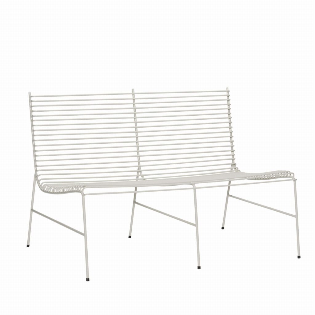 Ławka String jasnoszara metal Hubsch – Ławki | bihome.pl
