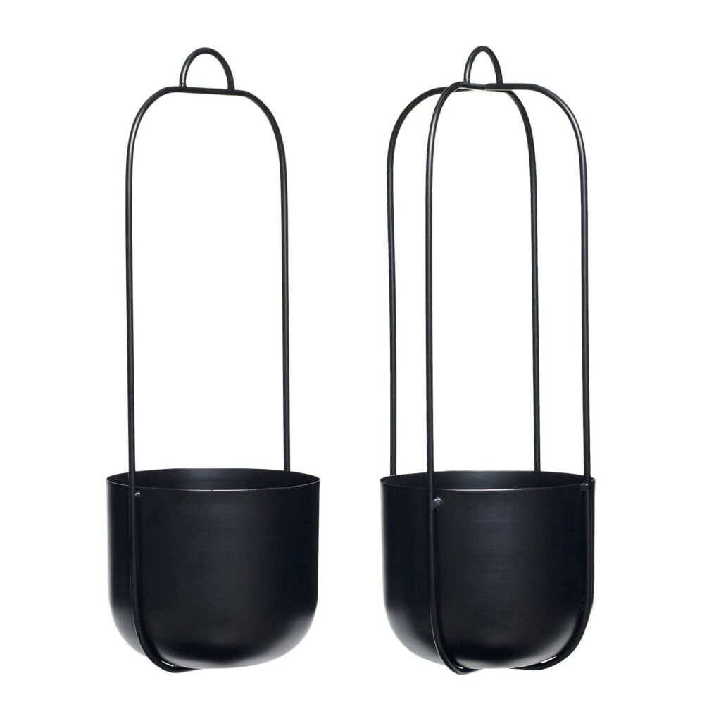 Doniczki Lotus 2 szt. petrol metal Hubsch – Donice | bihome.pl