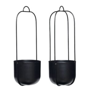 Doniczki Lotus 2 szt. petrol metal Hubsch – Donice | bihome.pl