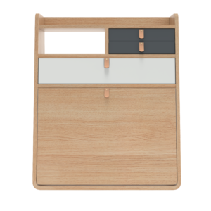 Sekretarzyk Gaston 80 cm szary dąb Harto – Biurka | bihome.pl
