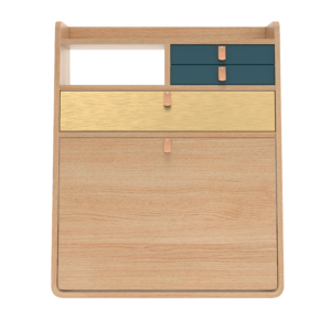 Sekretarzyk Gaston 60 cm petrol dąb Harto – Biurka | bihome.pl