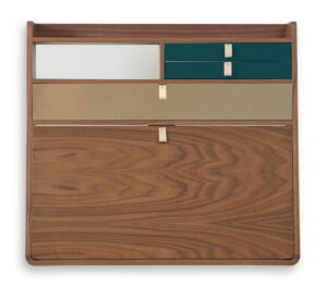 Sekretarzyk Gaston 80 cm petrol orzech Harto – Biurka | bihome.pl