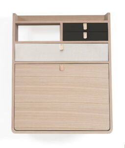 Sekretarzyk Gaston 60 cm szary dąb Harto – Biurka | bihome.pl